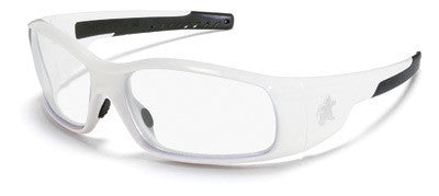 Crews Swagger Safety Glasses With Polished White Polycarbonate Frame And Clear Polycarbonate Duramass Scratch-Resistant Lens (12 Per Box)