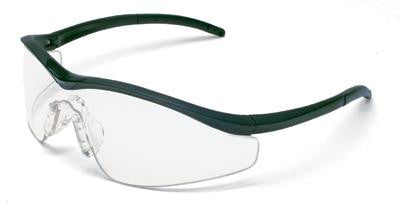 Crews Triwear Nylon Safety Glasses With Onyx Frame, Clear Polycarbonate Duramass AF4 Anti-Scratch Anti-Fog Lens, Carrying Case And Breakaway Cord