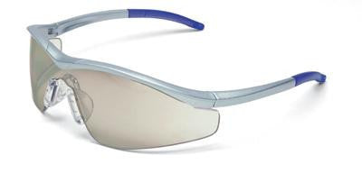 Crews Triwear Nylon Safety Glasses With Steel Frame, Clear Polycarbonate Duramass AF4 Anti-Scratch Anti-Fog Indoor/Outdoor Mirror Lens, Carrying Case And Breakaway Cord