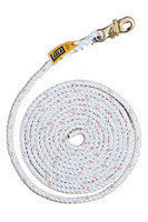 DBI/SALA 5/8" X 30' Polyester/Polypropylene Rope Lifeline WIth Self Locking Snap Hook At One End