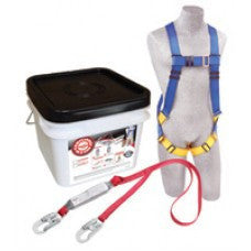 DBI/SALA Protecta PRO Compliance-In-A-Can Light With 5 Point Harness And Single Leg Shock-Pack Lanyard With 3600 Pound Gated Hooks