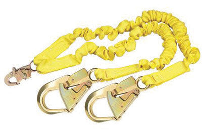 DBI/SALA 6' ShockWave2 100% Tie-Off Shock Absorbing Lanyard Self Locking Snap Hooks At Center And Aluminum Hooks At Leg Ends