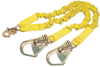 DBI/SALA 6' ShockWave2 100% Tie-Off Shock Absorbing Lanyard With Self Locking Snap Hooks At Center And Flat Steel Hooks At Leg Ends