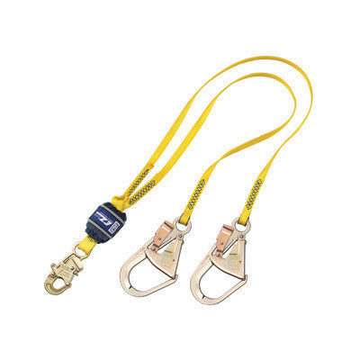 DBI/SALA 6' Double Leg EZ-STOP Modular Web Lanyard With Snap Hook And Rebar Hook Leg Ends