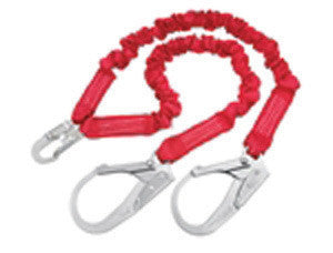 DBI/SALA 6' Red PRO Stretch Tubular Stretch Web Shock Absorbing Lanyard With Self Locking Snap Hooks