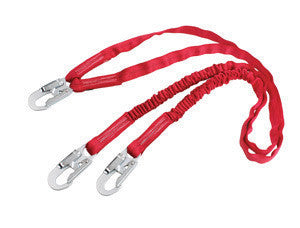 DBI/SALA 6' Twin-Leg PRO-STOP Stretch Shock Absorbing Lanyard With Self Locking Snap Hooks On All Three Ends
