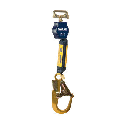 DBI/SALA Nano-Lok Single Leg Self Retracting Lifeline With Quick Connector Anchorage Connection And Aluminum Rebar Hook
