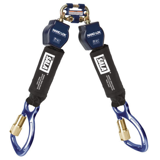 DBI/SALA Twin Leg Nano-Lok Arc Flash  Model Self Retracting Lifeline With Aluminum Carabineer (Captive Eye)