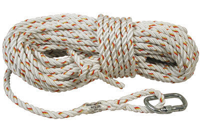 DBI/SALA 5/8" X 50' Nylon Rope Lifeline With Carabiner