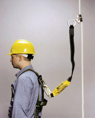 Miller Stainless Steel Trailing Rope Grab With Attached 3' Lanyard And SofStop Shock Absorber With Locking Snap Hook