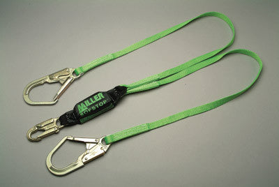 Miller 6' Green Single Leg HP Lanyard With SofStop Shock Absorber With 2 Locking Snap Hooks And ANSI Z359 Certifiction