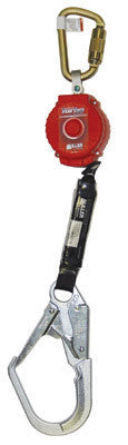 Miller TurboLite Personal Fall Limiter With Steel Twist-Lock Carabiner Unit Connector And Locking Rebar Hook End Connector