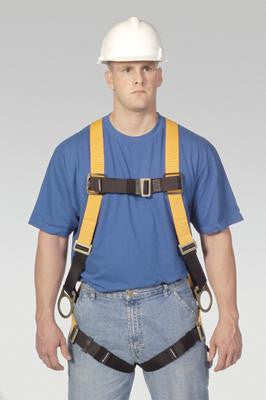 Miller Universal Titan T-Flex Stretchable Polyester Full Body Harness With Sliding Back D-Ring, Side D-Rings, Tongue Buckle Legs, Mating Buckle Chest And Shoulder Straps And Sub-Pelvic Strap