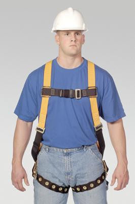 Miller Universal Titan T-Flex Stretchable Polyester Full Body Harness With Sliding Back D-Ring, Tongue Buckle Legs, Mating Buckle Chest And Shoulder Straps And Sub-Pelvic Strap