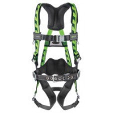 Miller 2X/3X Green AirCore Harness With Side And Back D-Rings, Quick-Connect Chest And Leg Straps, Lumbar Pad, Removable Belt And Sub-Pelvic Strap