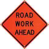 Dicke Safety Products 36" Orange And Black Superbright Reflective Roll-Up Sign "Road Work Ahead "