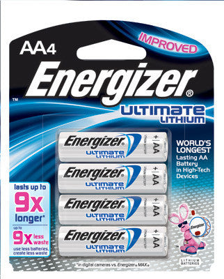 Energizer Ultimate AA Lithium Batteries (4 Per Card)