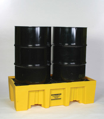 Eagle Two Drum Polyethylene Spill Control Pallet Unit With Grating And 66 Gallon Spill Capacity 51" X 26 1/4" X 15"