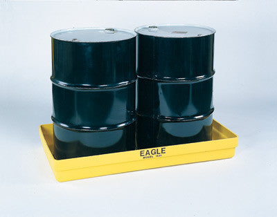 Eagle Two Drum Polyethylene Modular Spill Containment Budget Basin With 34 Gallon Spill Capacity 26 1/4" X 51 1/2" X 6 1/2"