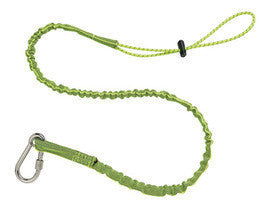 Ergodyne Lime Green SQUIDS 3101EXT Extended 15 Pound Tool Lanyard With Single Stainless Steel Carabiner