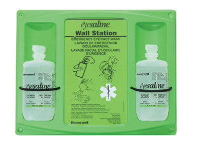 Fend-all 16 Ounce Dual Bottle Sterile Saline Eyewash Wall Station