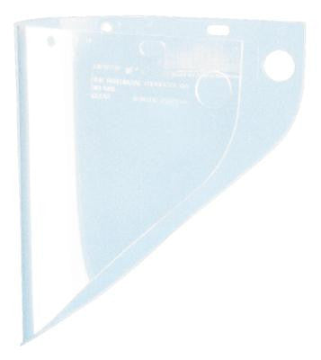 Fibre-Metal Model 4199 9 3/4" X 19" X .060" Clear Propionate Molded Extended View Faceshield Window (Bulk Package 50 Per Case)