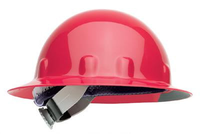 Fibre-Metal Red SuperEight SwingStrap Series Class E, G or C Type I Thermoplastic Full Brim Hard Hat With SwingStrap Suspension