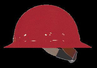 Fibre-Metal Red SuperEight Class E, G or C Type I Thermoplastic Full Brim Hard Hat With Ratchet Suspension