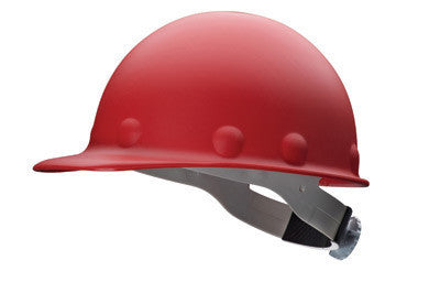 Fibre-Metal Red Roughneck P2A Series Class C And G ANSI Type 1 Fiberglass Hard Cap With Ratchet Suspension