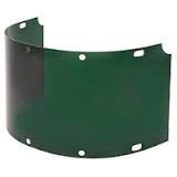 Fibre-Metal Model 4750 8" X 16 1/2" X .060" Green Shade 5 Propionate Molded Extended View Faceshield Window For FM70DC Dual Crown High Performance Faceshield