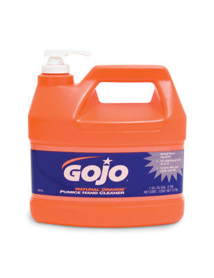 GOJO 1Gallon Bottle Natural* Orange Orange Citrus Scented Lotion Formula Hand Cleaner With Pumice Scrubbing Particles With Pump Dispenser