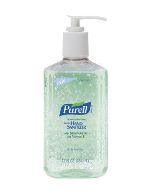 GOJO 12 Ounce Pump Bottle Clear PURELL Advanced Instant Hand Sanitizer With Aloe