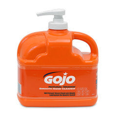 GOJO 1/2 Gallon Bottle Natural* Orange Orange Citrus Scented Lotion Formula Hand Cleaner With Pump Dispenser