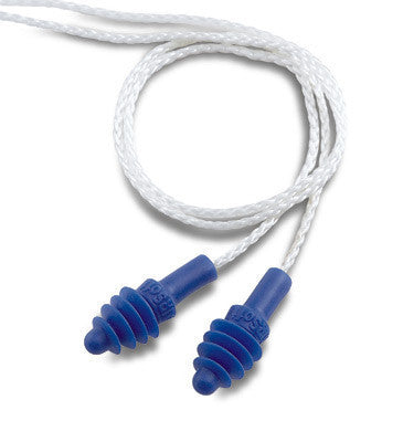 Howard Leight Multiple Use AIRSoft 4-Flange PVC Corded Earplugs With White Nylon Cord (1 Pair Per Flip-Top Box)