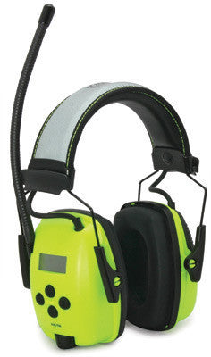 Howard Leight Leightning Hi-Visibility L2FHV Bright Green Metal Folding Noise Blocking Earmuffs