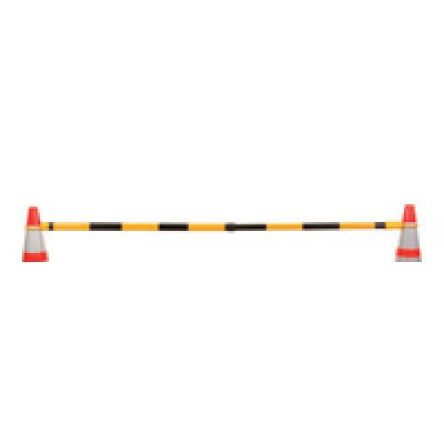 JBC Safety 3 1/2' - 6' Yellow And Black Reflective Retractable Cone Bar