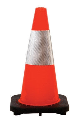 JBC Safety 18" Orange PVC Traffic Cone With Black Base And 6" 3M Reflective Collar