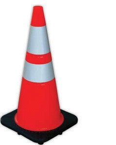 JBC Safety 28" Orange PVC Traffic Cone With Black Base  And 4" And 6" 3M Reflective Collar