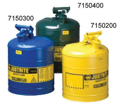 Justrite 5 Gallon Blue Type 1 Safety Can With Staiinless Steel Flame Arrestor For Use With Kerosene