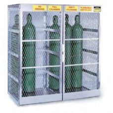 Justrite 65" X 60" X 32" Vertical 10-20 Cylinder Storage Locker For Flammables