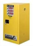 Justrite 44" X 23 1/4" X 18" Yellow 15 Gallon Compac Sure-Grip EX Safety Cabinet With 1 Manual Door And 1 Shelf