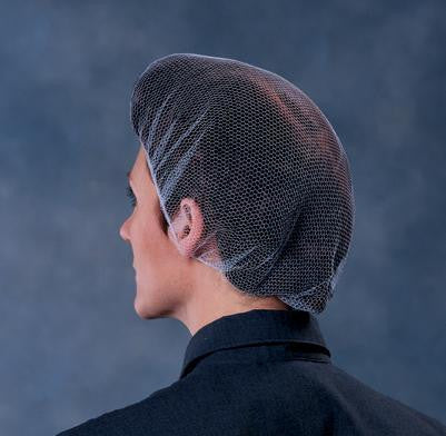 Keystone Adjustable Cap 18" White Heavyweight Honeycomb Nylon Hairnet (100 Per Bag, 10 Bags Per Case)