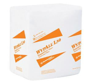 Kimberly-Clark 12.5" X 13" White WYPALL L30 Quarter-Fold Wipers (90 Per Package, 12 Packages Per Case)