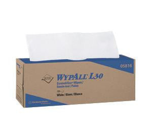 Kimberly-Clark 16.4" X 9.8" White WYPALL L30 Wipers In Pop-Up Box (120 Per Box, 6 Boxes Per Case)