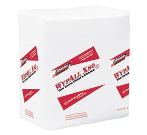 Kimberly-Clark 12 1/2" X 14.4" White WYPALL X80 1/4 Fold Towels (50 Per Package)