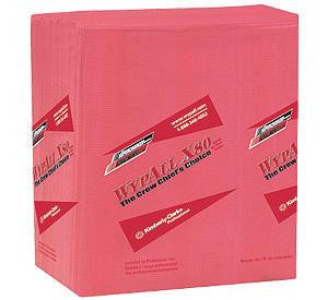 Kimberly-Clark 12 1/2" X 14.4" Red WYPALL X80 1/4 Fold Towels (50 Per Package)