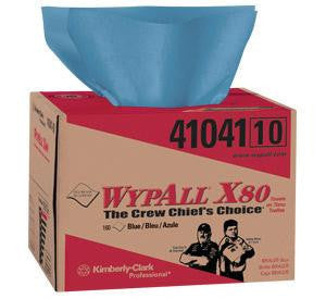 Kimberly-Clark 12.5" X 16.8" Blue WYPALL X80 1/4 Fold SHOPPRO Shop Towels In BRAG Box (160 Per Box)