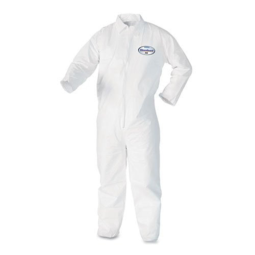 Kimberly-Clark Professional* Large White KleenGuard* A40 Breathable, Microporous Film Laminate Disposable Liquid And Particle Protection Coveralls With Front Zipper Closure (25 Per Case)