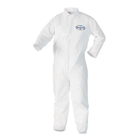 Kimberly-Clark Professional* Large White KleenGuard* A40 Breathable, Microporous Film Laminate Disposable Liquid And Particle Protection Coveralls With Front Zipper Closure (25 Per Case)
