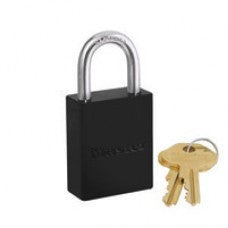 Master Lock Black 1 31/32" High Body High-Visibility Aluminum Padlock - Keyed Differently With 1 1/16" Shackle